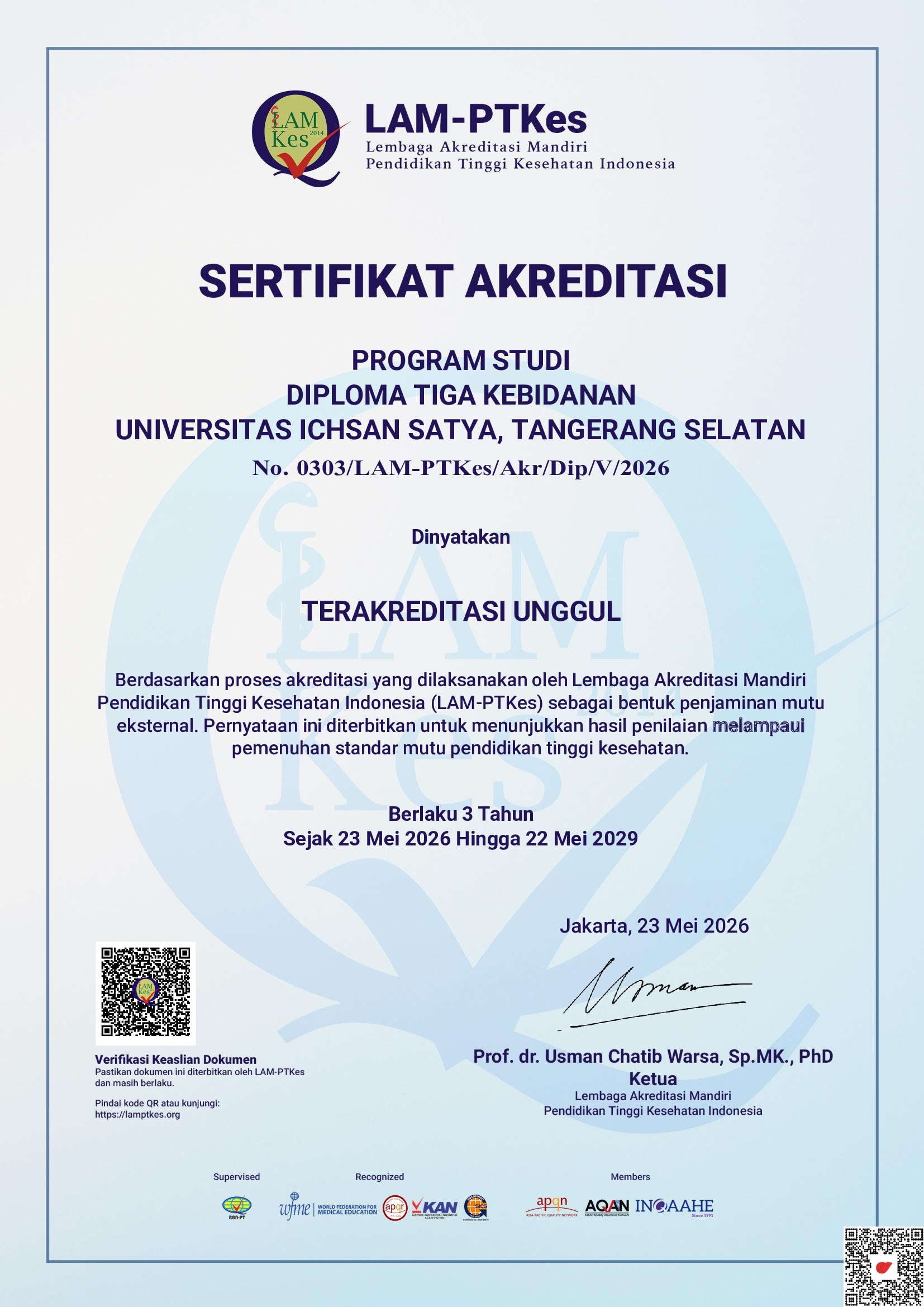 Sertifikat Akreditasi D3 Kebidanan